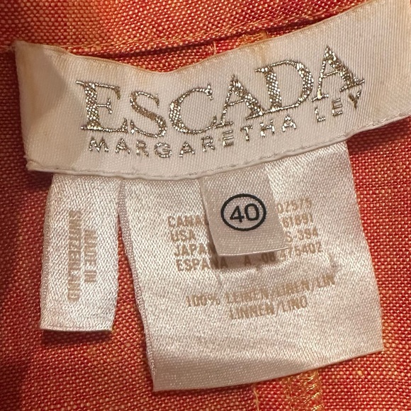 Vintage Escada Margaretha Ley 100% Linen Wrap Dress with Two Buttons - Picture 9 of 11